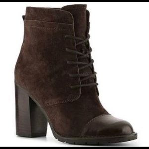 Franco Sarto Brown lace up booties